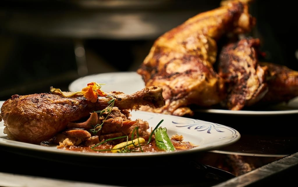 Platter of turkey and sides served during a school fundraiser