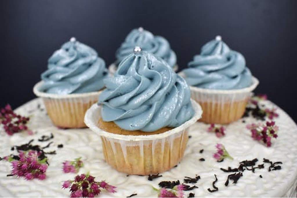 cupcakes with blue icing