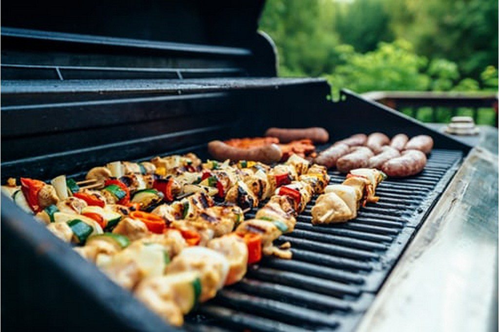 skewers on the grill