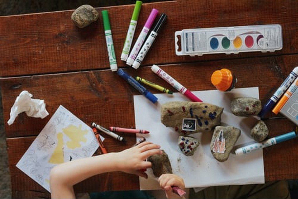 art supplies on a table