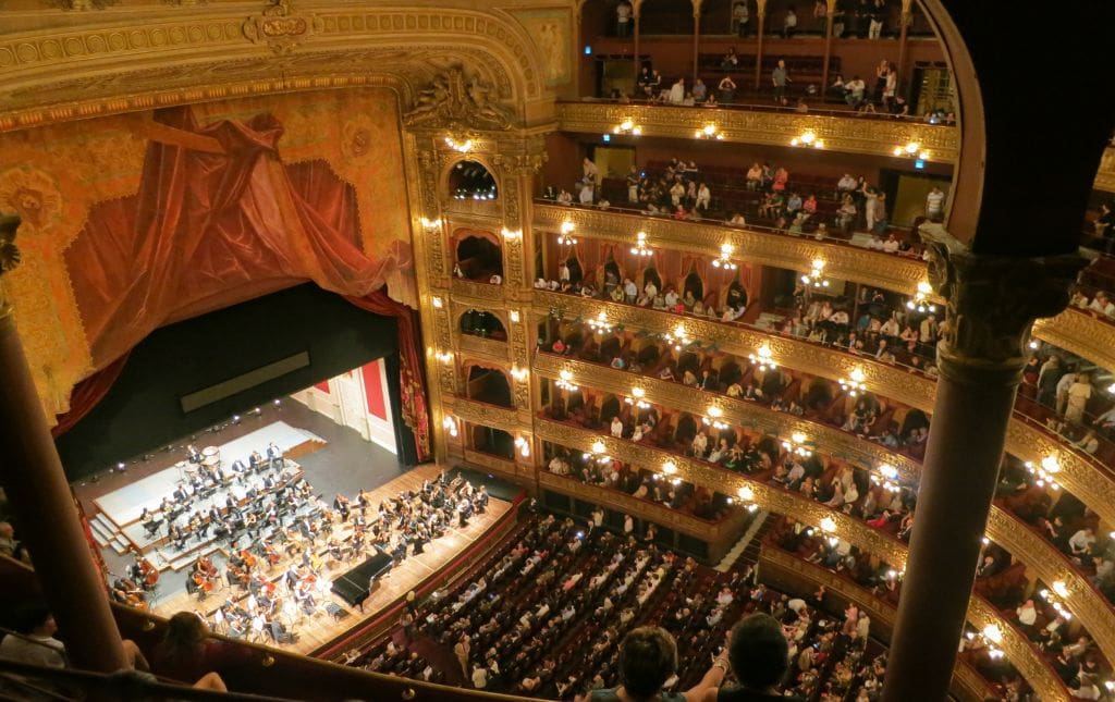 Orchestra performing in a theatre