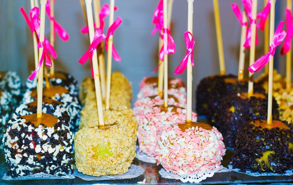 Candy apples for carnival themed elementary school bake sale