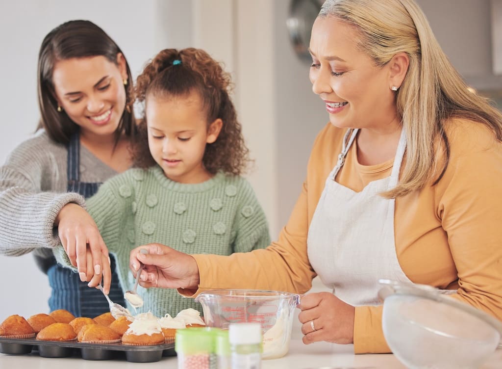 Parents and students creating baked goods for bake sale purchase campaign