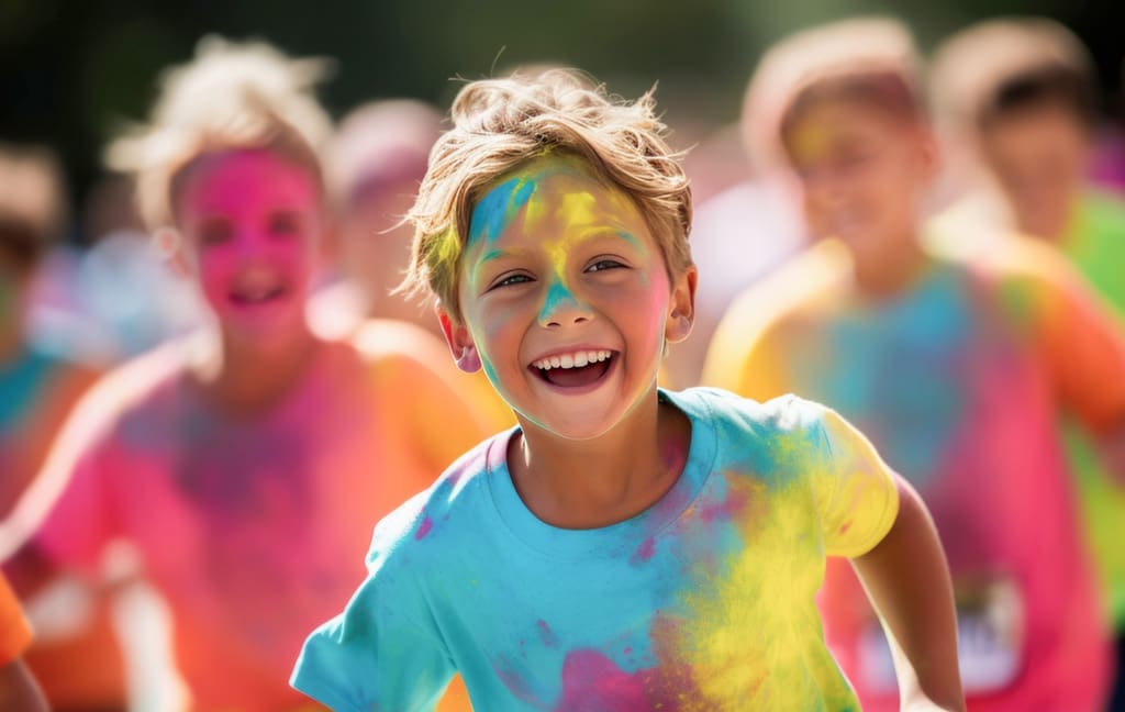 Smiling student during fun run school fundraiser organized with FutureFund