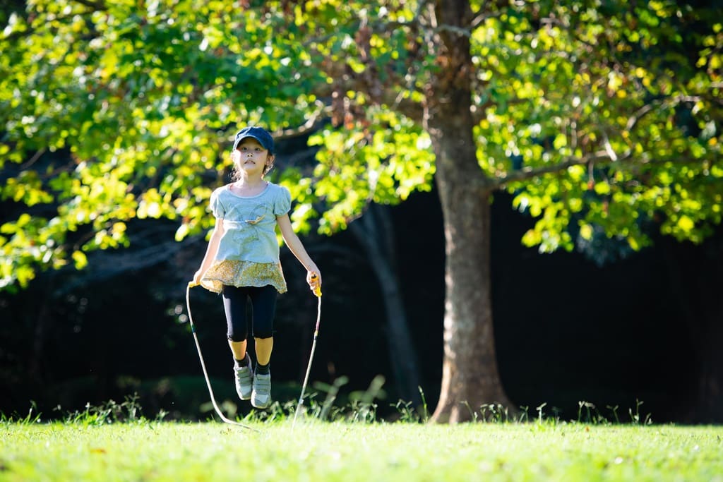 Student participating in jump-a-thon spring fundraiser event