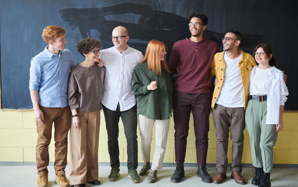 People standing together smiling