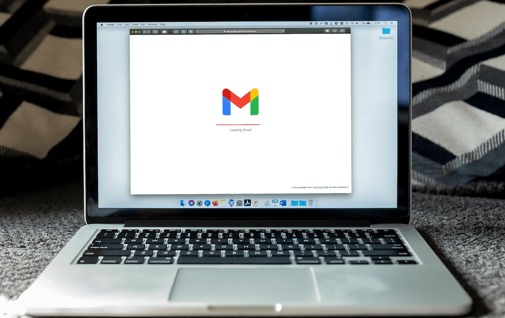 gmail showing on the screen of a laptop