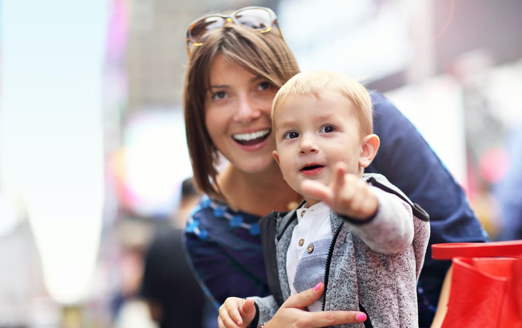 Mother and son at an awareness parade