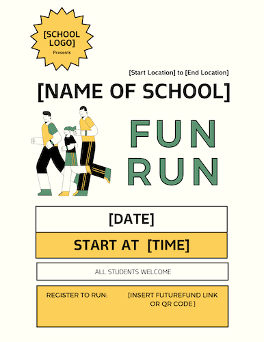 Classic cartoon design fun run announcement poster