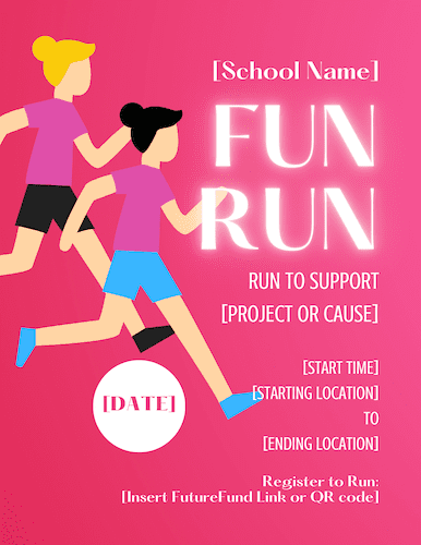 Girl power design fun run announcement poster