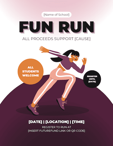 Clip art design fun run announcement poster