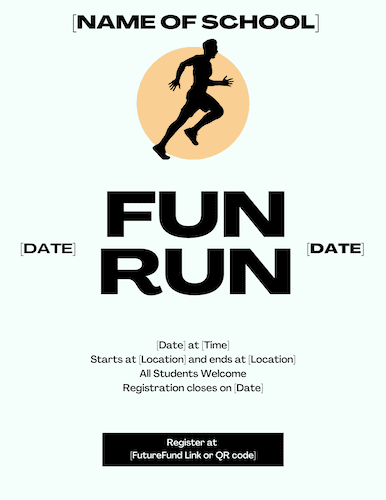 Modern design fun run announcement poster