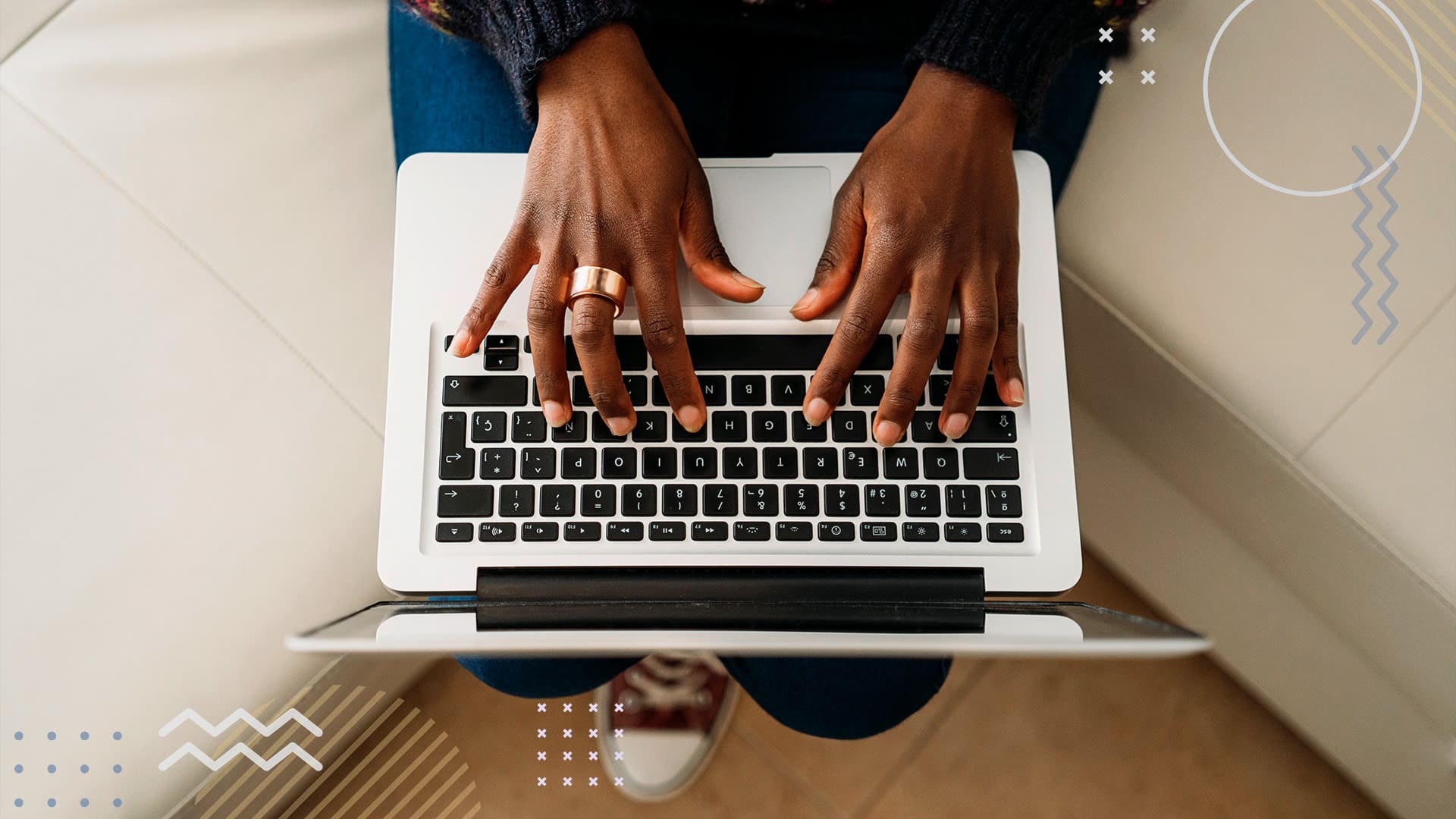 Person typing on a laptop